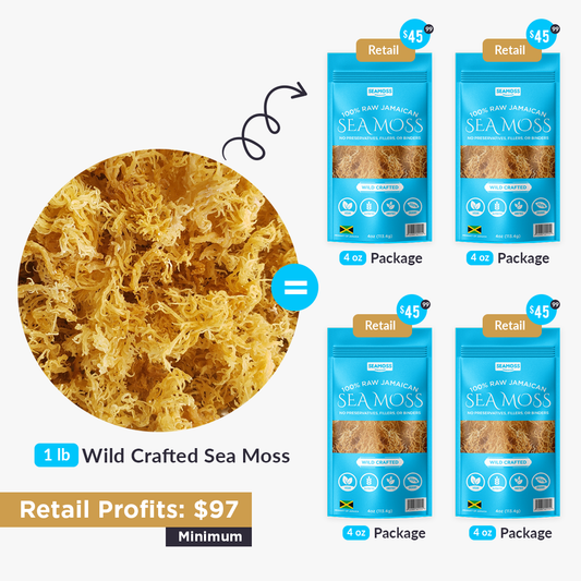 Wildcrafted Jamaican Gold Sea Moss (Wholesale)